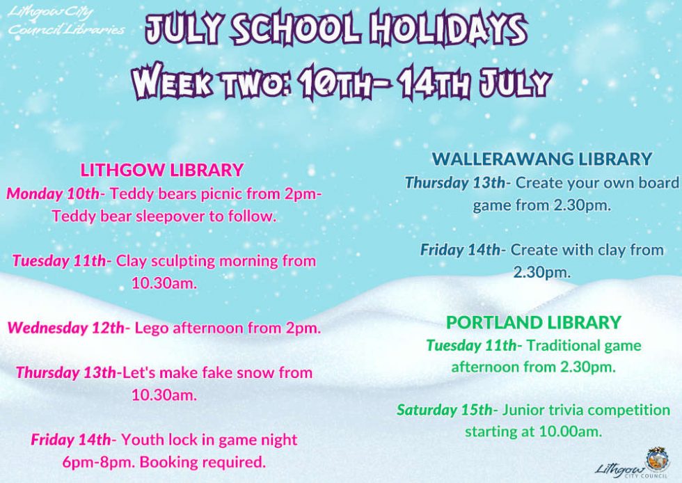 July School Holidays Lithgow Library