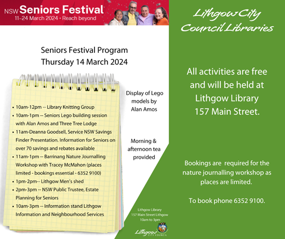 Seniors Festival event at Lithgow Library